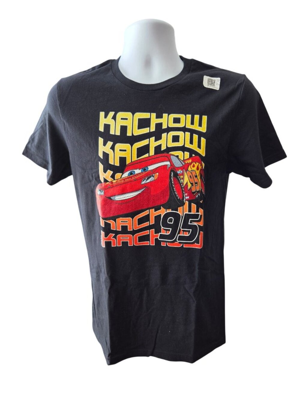 Disney Pixar Cars Lightning McQueen KaChow 95 Black Graphic T Shirt S Racing Y2K